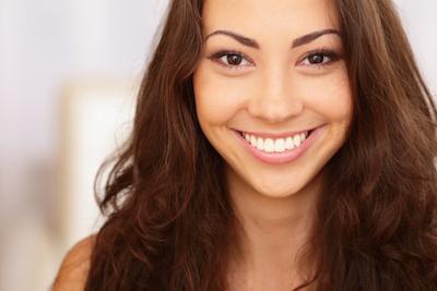 woman smiling with bright smile